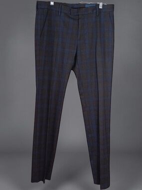 Fairlane Men’s Straight Leg Blue Plaid Dress Pants Size 36